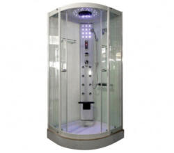 Aqualife BRILL 8081 Zuhanykabin 100x100x215 cm /Trópusi tetővel /fehér hátfallal