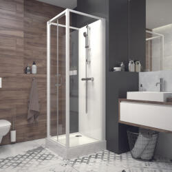  Négyoldalról zárt (négyfalas) zuhanykabinok kpl-KCDDp /BASIC-80-SHP W18 üveggel