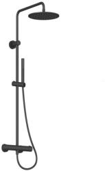 RAVAK Spring termosztátos zuhanyoszlop, állítható, zuhanyszettel, matt fekete SG 091.20BLM - csempebolt