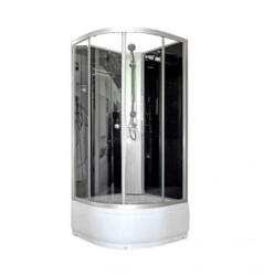 Aqualife Opal 509 Zuhanykabin 90x90x205 cm /Tető nélkül / fekete hátfallal