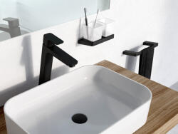 RAVAK 10° Free álló mosdócsaptelep leeresztő nélkül, 333 mm TD F 015.20BLM, matt fekete