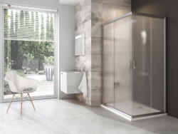 RAVAK Blix BLRV2K-80 zuhanykabin szatén+grape (1 oldal) - csempebolt