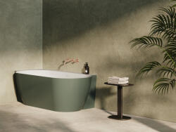 RAVAK Freedom Corner II Tec 175x86 bal, akrilkád, Grey Green/fehér, fehér/fekete/króm lefolyó - csempebolt