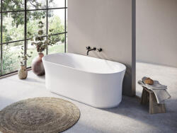  Ypsilon 180x80 akrilkád, fehér szabadonálló, túlfolyó és lefolyó: fehér