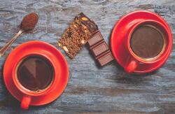 agmART Fotótapéta Kávé Piros Csészék Sütemény (Fototapety agmART)