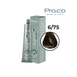 Pro.co Vopsea de par profesionala fara amoniac SUPERB. COLOR 100 ml - Pro. Co - 6/75 BLOND INCHIS CIOCOLATIU (U6/75)