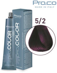 Pro.co Vopsea de par profesionala PRO. COLOR 100 ml - Pro. Co - 5/2 CASTANIU DESCHIS VIOLET (P5/2)