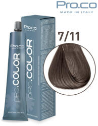 Pro.co Vopsea de par profesionala PRO. COLOR 100 ml - Pro. Co - 7/11 BLOND NATURAL CENUSIU INTENS (P7/11)