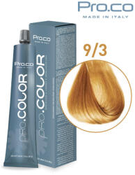 Pro.co Vopsea de par profesionala PRO. COLOR 100 ml - Pro. Co - 9/3 BLOND SUPER DESCHIS AURIU (P9/3)