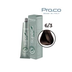 Pro.co Vopsea de par profesionala fara amoniac SUPERB. COLOR 100 ml - Pro. Co - 6/3 CASTANIU INCHIS AURIU (U6/3)
