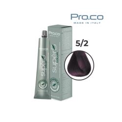 Pro.co Vopsea de par profesionala fara amoniac SUPERB. COLOR 100 ml - Pro. Co - 5/2 CASTANIU DESCHIS VIOLET (U5/2)