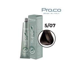 Pro.co Vopsea de par profesionala fara amoniac SUPERB. COLOR 100 ml - Pro. Co - 5/07 CASTANIU DESCHIS TUTUN (U5/07)