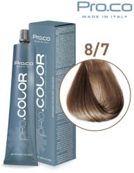 Pro.co Vopsea de par profesionala PRO. COLOR 100 ml - Pro. Co - 8/7 BLOND DESCHIS BEJ (P8/7)