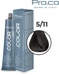 Pro.co Vopsea de par profesionala PRO. COLOR 100 ml - Pro. Co - 5/11 CASTANIU DESCHIS CENUSIU INTENS (P5/11)