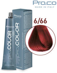 Pro.co Vopsea de par profesionala PRO. COLOR 100 ml - Pro. Co - 6/66 ROSU PUTERNIC (P6/66)