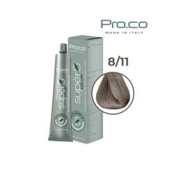 Pro.co Vopsea de par profesionala fara amoniac SUPERB. COLOR 100 ml - Pro. Co - 8/11 BLOND DESCHIS CENUSIU INTENS (U8/11)