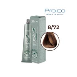 Pro.co Vopsea de par profesionala fara amoniac SUPERB. COLOR 100 ml - Pro. Co - 8/72 ALUNA DESCHISA (U8/72)