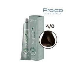 Pro.co Vopsea de par profesionala fara amoniac SUPERB. COLOR 100 ml - Pro. Co - 4/0 CASTANIU NATURAL (U4/0)