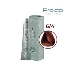 Pro.co Vopsea de par profesionala fara amoniac SUPERB. COLOR 100 ml - Pro. Co - 6/4 - BLOND INCHIS ARAMIU (U6/4)
