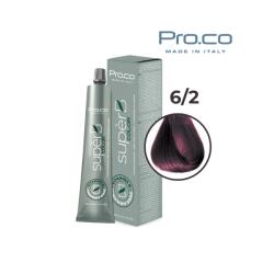 Pro.co Vopsea de par profesionala fara amoniac SUPERB. COLOR 100 ml - Pro. Co - 6/2 BLOND INCHIS VIOLET (U6/2)