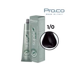 Pro.co Vopsea de par profesionala fara amoniac SUPERB. COLOR 100 ml - Pro. Co - 1/0 NEGRU (U1/0)