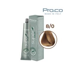Pro.co Vopsea de par profesionala fara amoniac SUPERB. COLOR 100 ml - Pro. Co - 8/0 BLOND DESCHIS (U8/0)