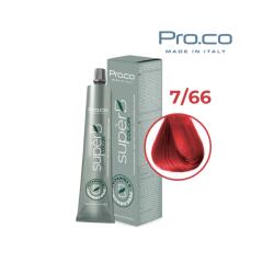 Pro.co Vopsea de par profesionala fara amoniac SUPERB. COLOR 100 ml - Pro. Co - 7/66 BLOND ROSU INTENS (U7/66)