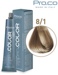 Pro.co Vopsea de par profesionala PRO. COLOR 100 ml - Pro. Co - 8/1 BLOND DESCHIS CENUSIU (P8/1)