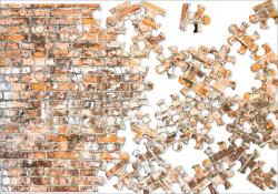  Fotótapéta absztrakt tégla puzzle fal 400x280 (FOTOTAPETA tapety do salonu sypialni 3D)