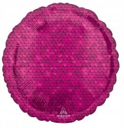 Amscan Rózsaszín Sequin mintás fólia lufi 43 cm