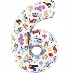 Grabo Bluey Friends 6-os szám fólia lufi 66 cm