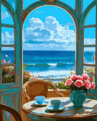 Oh Art! Set pictura pe numere, cu sasiu, Dimineata la mare, 40x50 cm (ANG1055)