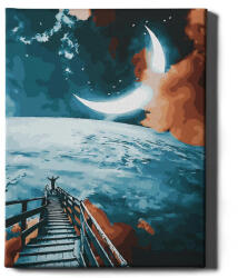 Oh Art! Set pictura pe numere, cu sasiu, Drumul catre luna, 40x50 cm (ANG171)
