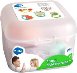 Hola Toys Комплект бебешки гризалки Hola Toys - Animal Orchestra, 5 броя (E318B)