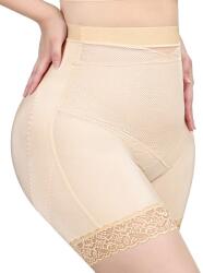 Falorda Lenjerie modelatoare dama cu talie inalta, Falorda, Control abdomen si coapse, Efect push-up fesier, Cu dantela, Fara cusaturi vizibile, Nude, Marime M