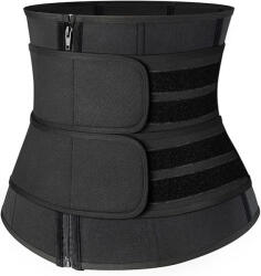 Aoleytech Centura fitness sport modelatoare talie pentru femei, Aoleytech, Reglabila, Efect sauna, Dublu Velcro, Neagra, Marime L