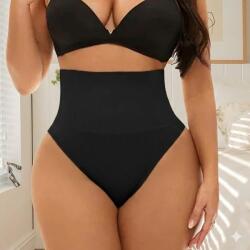 CheChury Chilot modelator invizibil dama CheChury, Talie inalta, Tanga modelatoare, Control abdomen, Fara cusaturi, Negru, Marimea S
