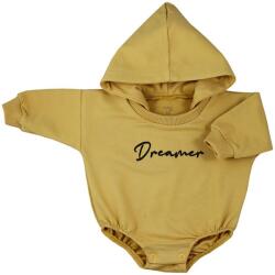KOALA Combinezon pentru bebeluşi cu glugă şi aspect lărgit Koala Dreamer - Mustard Orange, mărime 62 (3-6l)