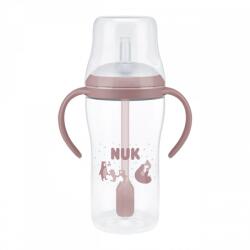 Nuk Sticlă pentru bebeluși NUK Perfect Match pentru învățare cu pai BEAR 260 ml