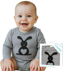 NEW BABY Body pentru bebeluși cu mânecă lungă New Baby Zviețel Zăpăcenie - ambalaj cadou, mărime 50