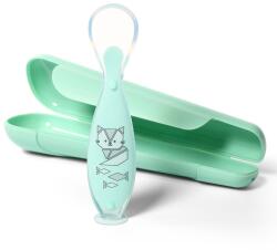 BABY ONO Lingură cu ventuză Baby Ono verde Set pentru masa bebelusi