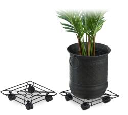 Relaxdays Rolă pătrată pentru plante Relaxdays, set de 2 (10047357)