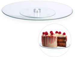 Relaxdays Suport rotativ pentru tort din sticlă Relaxdays (10029965) Tava