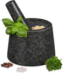 Relaxdays Mojar și pistil din granit Relaxdays pentru pesto (10047673)