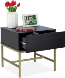 Relaxdays Noptieră Relaxdays neagră cu sertar (10039774)