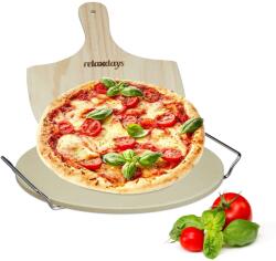 Relaxdays Set piatră rotundă pentru pizza Relaxdays (10021281) Tava