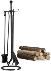 Relaxdays Set de scule pentru șemineu Relaxdays, 5 piese, negru (10023419)