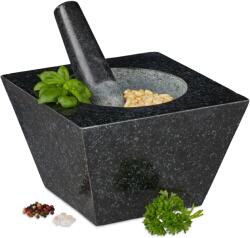 Relaxdays Mortar și pistil pătrat Relaxdays din granit (10047714)