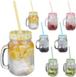 Relaxdays Pahare Relaxdays cu pai, set de 8 (10025799) Pahar