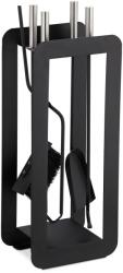Relaxdays Set de scule pentru șemineu Relaxdays, 5 piese, negru, modern (10044320)